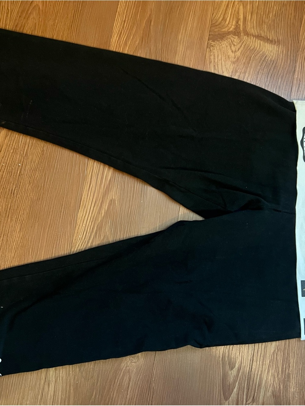 PINK Victoria's Secret Black Capri Leggings with White Waistband